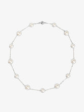 Load image into Gallery viewer, Half Pearl and Chain Magnet Short Necklace
