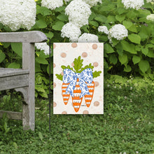 Load image into Gallery viewer, Carrot Patch Trio with Bow Garden Flag
