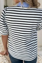 Load image into Gallery viewer, Casual Striped V-Neck Short Sleeve Top
