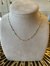 Load image into Gallery viewer, 16&quot; Beaded Enamel Chain Necklace
