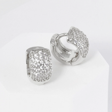 Load image into Gallery viewer, 18K Gold Dipped Pave Set Cubic Zirconia 10mm Bold Huggie
