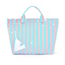 Load image into Gallery viewer, Large Striped Vinyl Tote Bags
