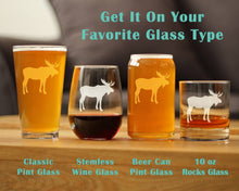 Load image into Gallery viewer, Moose Silhouette Pint Glass for Beer - 16 oz.
