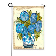 Load image into Gallery viewer, Chinoiserie Vase with Blue Hydrangeas Garden Flag

