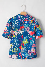 Load image into Gallery viewer, Flower Print Collared Puff Short Sleeve Loose Blouse | S-XL
