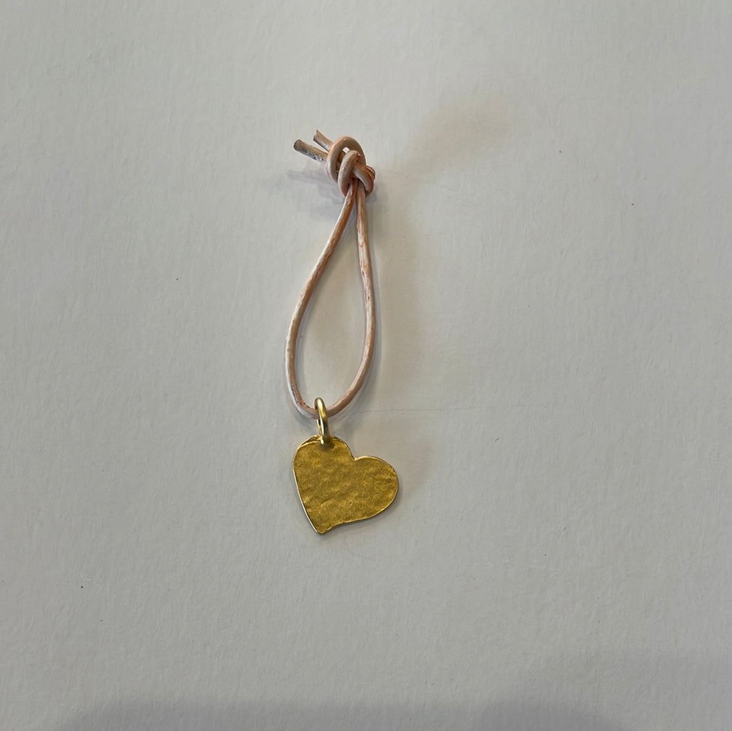 Hammered Gold Heart Charm