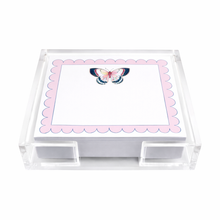 Load image into Gallery viewer, Acrylic Holder &amp; Notepad, Butterfly - 5x5 Inch
