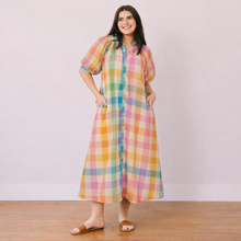 Load image into Gallery viewer, Rainbow Plaid Oasis Dress
