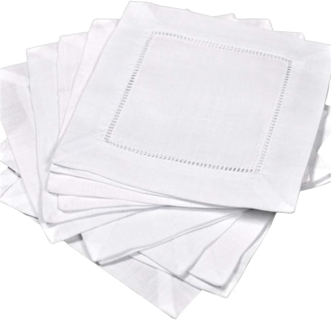 Linen Hemstitch 6X6 Cocktail