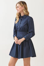 Load image into Gallery viewer, Navy Button Down Mini Dress
