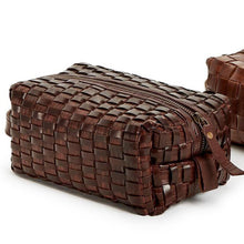 Load image into Gallery viewer, Chestnut Woven Leather Dopp Kit
