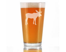 Load image into Gallery viewer, Moose Silhouette Pint Glass for Beer - 16 oz.
