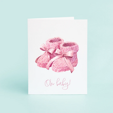 Load image into Gallery viewer, Blue Booties &quot;Oh Baby&quot; Single Card
