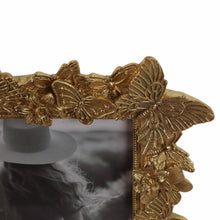 Load image into Gallery viewer, Photo Frame - Gold Polyresin Butterfly in Bloom  5x7 in.
