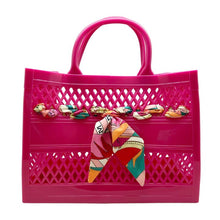 Load image into Gallery viewer, The Soleil Cutout Jelly Tote with Scarf
