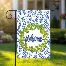 Load image into Gallery viewer, Willow &amp; Green Welcome Garden Flag
