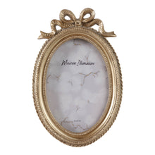 Load image into Gallery viewer, Photo Frame - Gold Polyresin Oval Coquette with Bow, 4x6 in.
