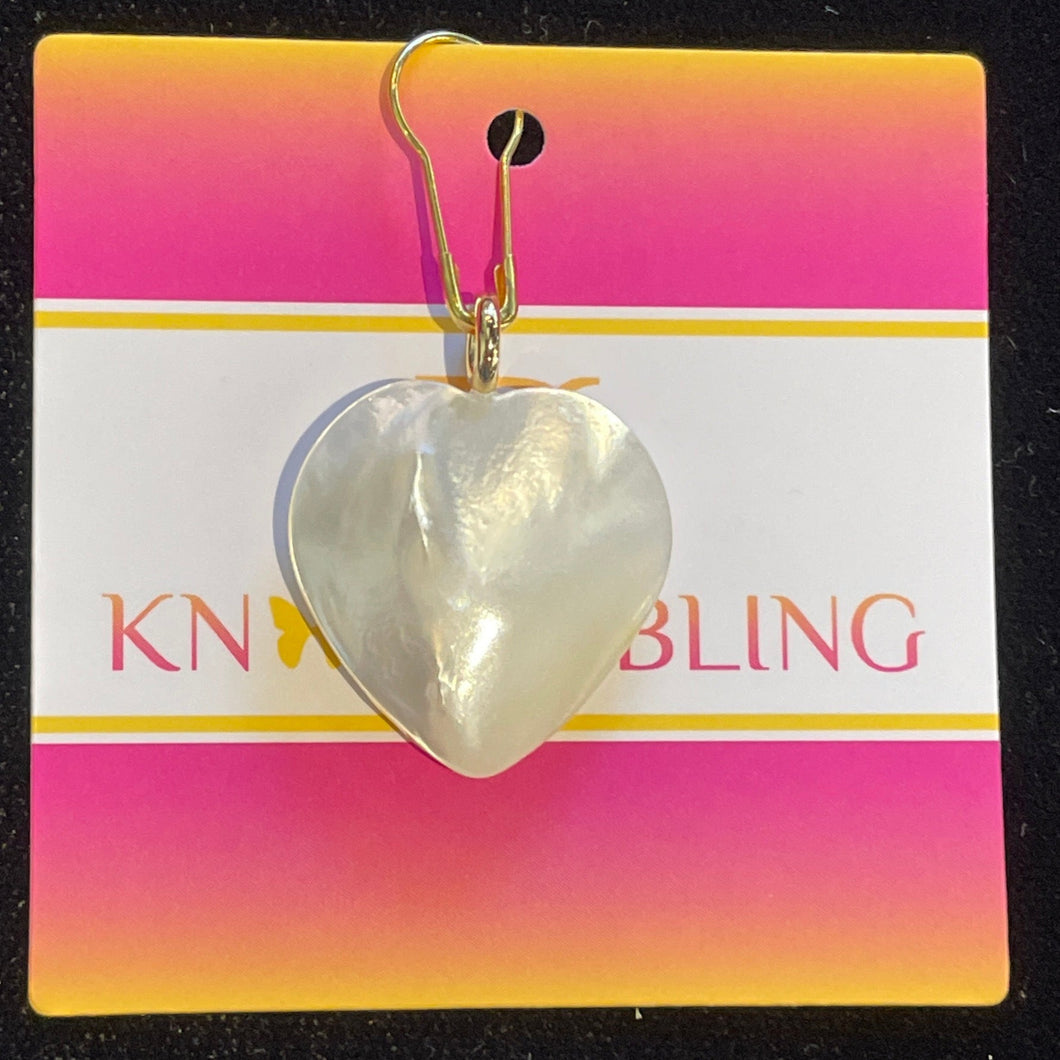 Solid MOP Heart Charm