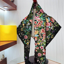 Load image into Gallery viewer, Rose Floral Satin Shawl Scarf for Women
