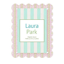 Load image into Gallery viewer, Rosemary Stripe Pink Scalloped Picture Frame
