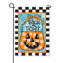 Load image into Gallery viewer, Trick or Treat Bucket Garden Flag
