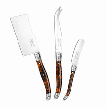 Load image into Gallery viewer, French Home 3-Piece Laguiole Tortoise Shell Cheese Knife Set
