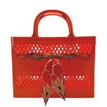 Load image into Gallery viewer, The Soleil Cutout Jelly Tote with Scarf
