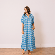 Load image into Gallery viewer, Blue Bay Gingham Oasis Dress
