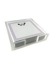 Load image into Gallery viewer, Acrylic Holder &amp; Notepad, Butterfly - 5x5 Inch
