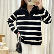 Load image into Gallery viewer, Women's Colorblock Striped Knit Sweater
