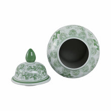 Load image into Gallery viewer, Ceramic Bird Flower Decorative Temple Jar - Green, 18 in.

