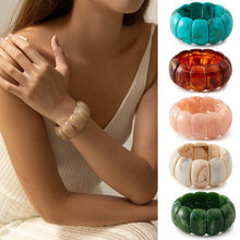 Load image into Gallery viewer, Color-Block Acrylic Stretch Cord Bracelet
