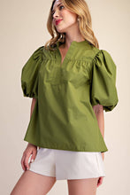 Load image into Gallery viewer, Bubble Sleeve V-Neck Stand Collar Shirt
