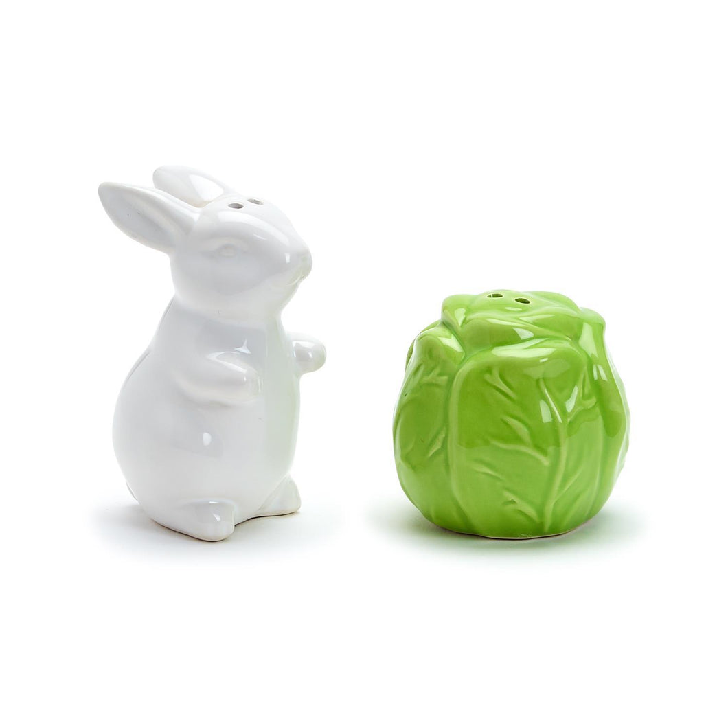 Bunny and Cabbage Leaf Salt & Pepper Shaker Set