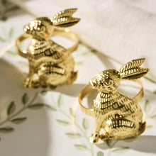 Load image into Gallery viewer, Golden Bunny Napkin Rings
