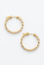 Load image into Gallery viewer, 14K Yellow Gold Diamond Inside/Outside Two Row Hoop Earrings
