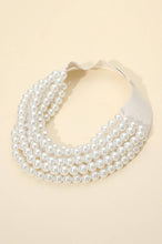 Load image into Gallery viewer, Bling Bella Chunky Pearl Beaded Layered Magnetic Necklace
