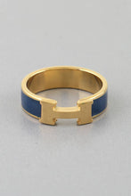 Load image into Gallery viewer, Enamel H Design Ring
