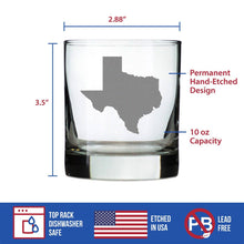 Load image into Gallery viewer, State of Texas Whiskey Rocks Glass - 10 oz.
