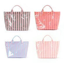 Load image into Gallery viewer, Large Striped Vinyl Tote Bags
