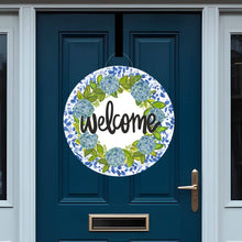 Load image into Gallery viewer, Hydrangeas Welcome Willow Door Hanger
