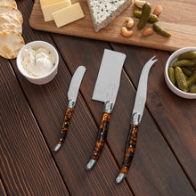 Load image into Gallery viewer, French Home 3-Piece Laguiole Tortoise Shell Cheese Knife Set
