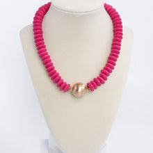 Load image into Gallery viewer, Short Statement Necklace with Gold Center
