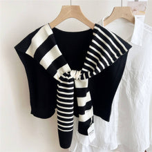 Load image into Gallery viewer, Striped Knit Shawl – Neck &amp; Shoulder Wrap
