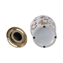 Load image into Gallery viewer, Decorative Temple Jar - White Ceramic Butterflies, 18 in.
