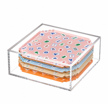 Load image into Gallery viewer, Boxed Acrylic Coaster Set of 4, Preppy Mahjong
