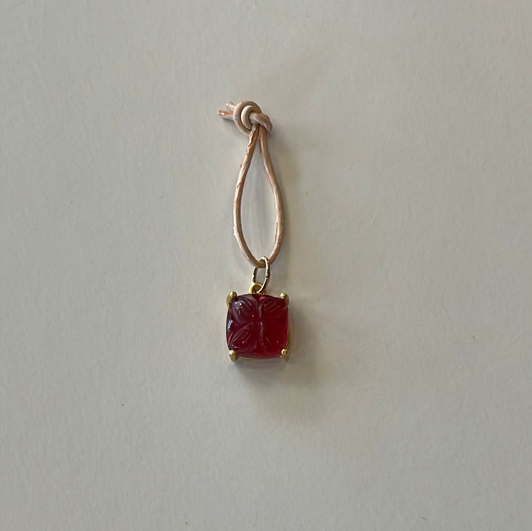 Carved Berry Square Charm