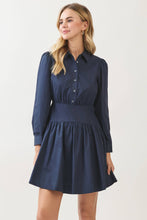 Load image into Gallery viewer, Navy Button Down Mini Dress
