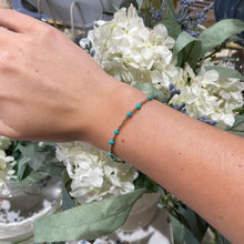 Load image into Gallery viewer, 7&quot; 2mm GF Bead with 3mm Turquoise Bead Bracelet
