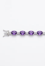 Load image into Gallery viewer, Sterling Silver Oval Amethyst &amp; CZ Tennis Bracelet
